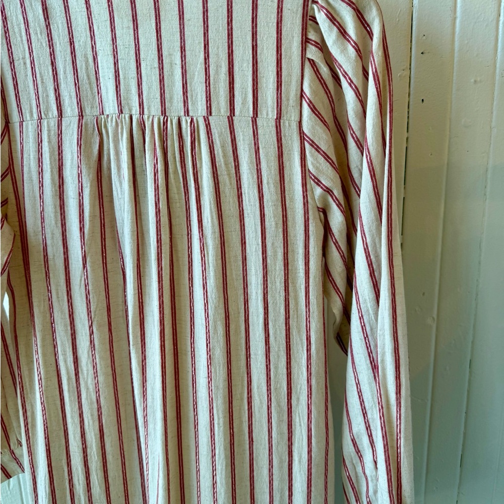 M.A.B.E. Myra Striped Kaftan in Red and Cream - Picture 5 of 5